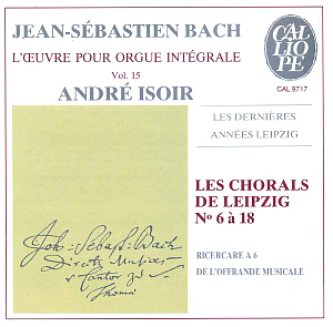 Andre isoir / Bach: Les Chorals De Leipzig No. 6 /18 (홍보용)