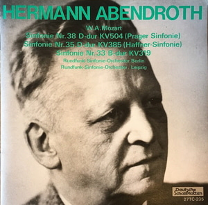 Hermann Abendroth / Mozart: Sinfonie Nr.38 D-dur KV504, Nr.35 D-dur KV385, Nr.33 B-dur KV319